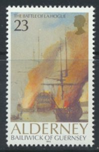 Alderney  SG A52  SC# 65  Ships Battle La Hogue  MNH  see scan