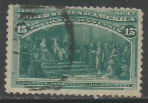 UNITED STATES 238 VFU COLUMBUS 1893 C177