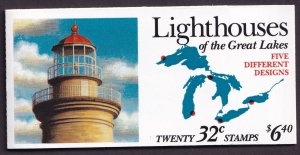 Scott #BK230 (2969-2973a) 32¢ Lighthouses Booklet of 20 Stamps - Unopened