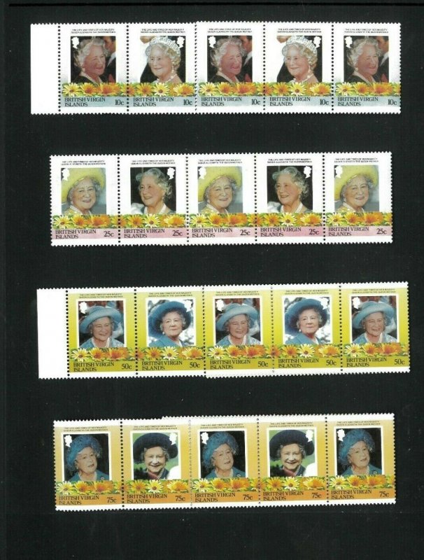 Wholesale Lot Virgin Islands Queen Mother Birthday #'s 509-16 Cat.36.00 (12 sets 