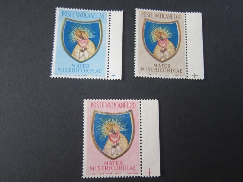 Vatican 1954 Sc 189-91 set MNH