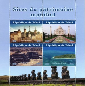 Chad UNESCO Stamps 2021 MNH World Heritage Taj Mahal Tower of London 4v M/S I
