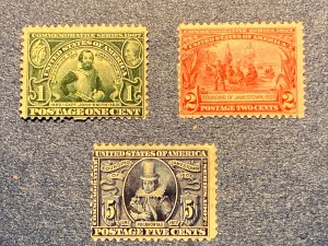 US Stamps- SC# 328 - 330 - Jamestown  -  MH/MHR  - SCV = $197.50