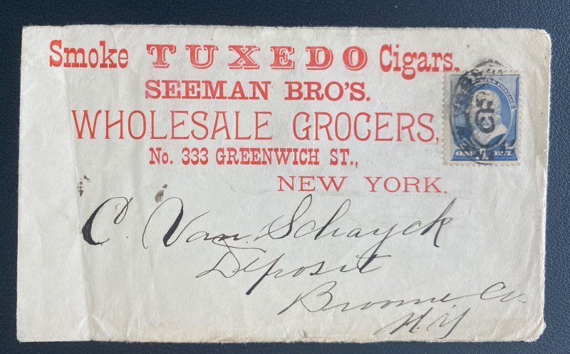 1888 New York USA Smoke Tuxedo Cigars Advertising Cover Locally Used