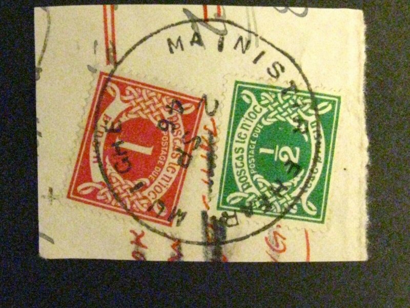 Ireland #J3/J6 used tied by cancel on small piece a198.9470
