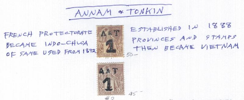 ANNAM &  TONKIN  USED GROUP CAT $95.00 AT A LOW PRICE