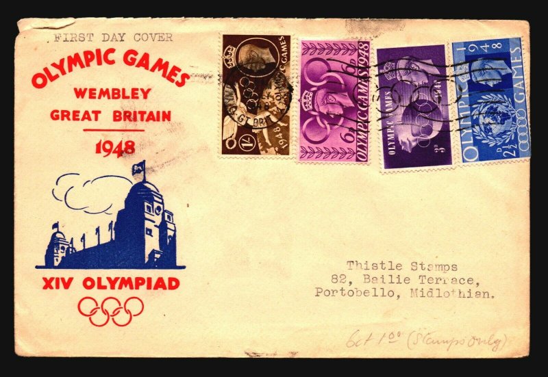 Great Britain 1948 Wembley Cover / FDC / Light Creasing - Z17036