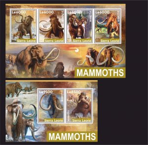 Stamps.Prehistoric Fauna Mammoths 2024 1 +1 sheets  perforated NEW