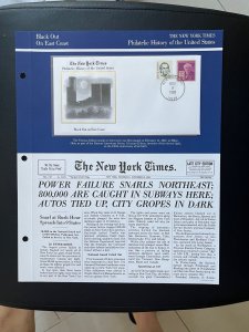 NY times Philatelic history of US panel:  Black out on east coast