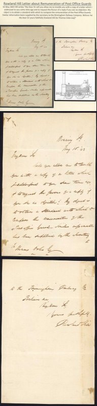 Rowland Hill Letter 16 May 1842 about the Remuneration of Post Office Guards