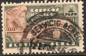 MEXICO C72, $1P EAGLEMAN AND AIRPLANES. USED. VF. (564)