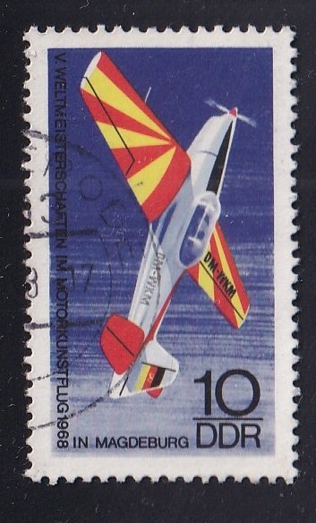 German Democratic Republic  DDR  #1030  used  1968  stunt planes 10pf