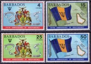 ZAYIX Barbados 364-367 MNH Coat of Arms Flags Maps National Emblems 062723S32M