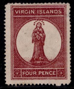 BRITISH VIRGIN ISLANDS QV SG37, 4d brown-red, M MINT. Cat £45.