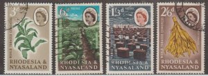 Rhodesia & Nyasaland Scott #184-187 Stamps - Used Set