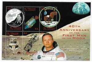 2009 St Vincent Sc3660 1st Man on the Moon 40th Anniv. MNH S/S