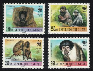 Guinea WWF Mangabey and Baboon 4v 2000 MNH