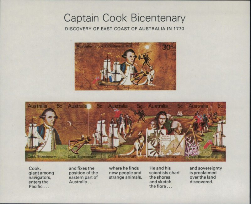 Australia 1970 Cook Bicentenary MS - MNH