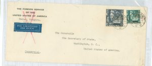 Netherlands Indies  Feb 1939 cover to Secretary of state, Washington, DC