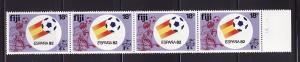 Fiji 467 Strip of 4 MNH King Soccer World Cup (B)