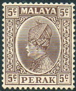 Perak 1935 5c brown MH