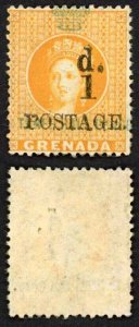 Grenada SG37 1d on 1 1/2d Orange FRESH M/M Cat 60 pounds