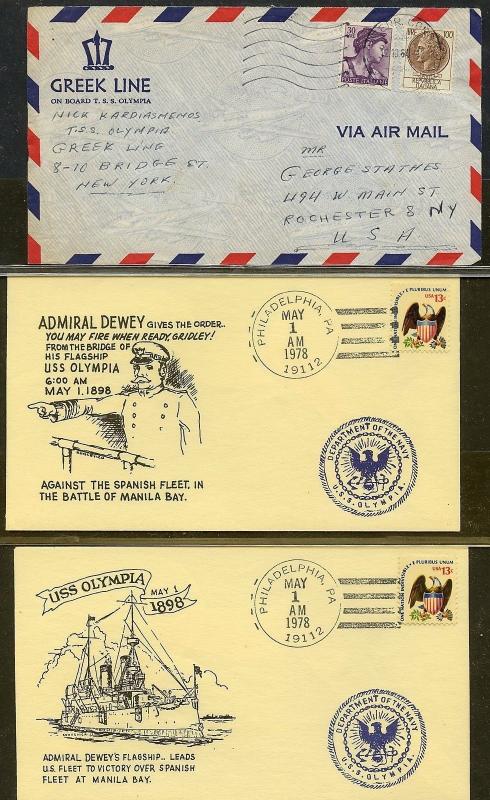 UNITED STATES USS OLYMPIA LOT OF 6 ALL DIFFERENT COVERS 1964-1992 (27)