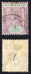 Northern Nigeria SG1 1/2d Dull Mauve and green Used (creased) Cat 22 pounds