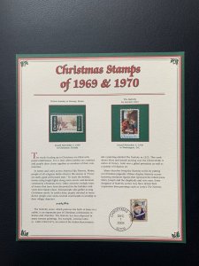 Christmas Stamps of the United States 1969-1970 Collector Panel PCS Uncanceled