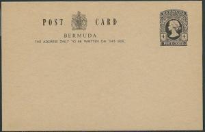 BERMUDA QE 4c postal card fine unused .....................................42496