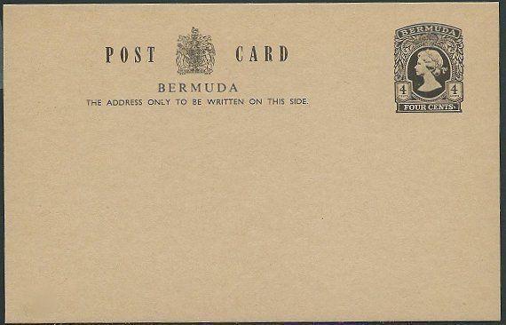 BERMUDA QE 4c postal card fine unused .....................................42496