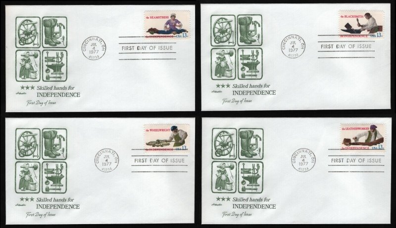 #1717-1720 13c Skilled Hands For Ind., Artmaster FDC **ANY 5=FREE SHIPPING**