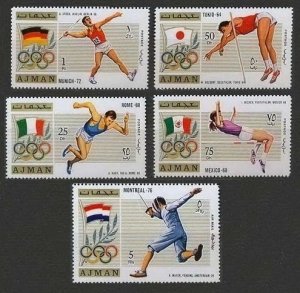 1971 Ajman 1210-1214 Gold medalists of the 1928-1968 Olympics 4,00 €