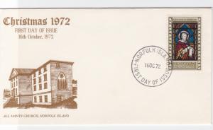 norfolk islands 1972 christmas  stamps cover ref r16252
