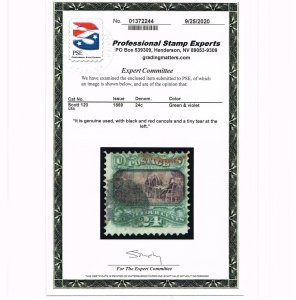 GENUINE SCOTT #120 F-VF USED 1869 PSE CERT RED CANCEL CLEAR G-GRILL #17708