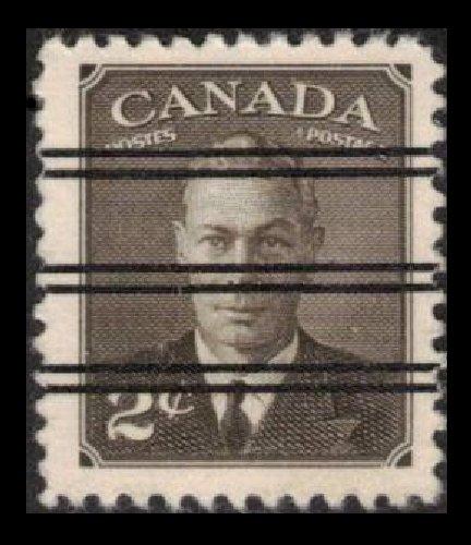 CANADA 1949 VINTAGE SCARCE 2c #285 (285xx) BROWN PRECANCEL VERY FINE (K354)