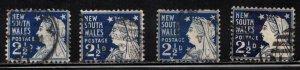 NEW SOUTH WALES Scott # 104 Used x 4 - Queen Victoria CV $13