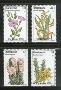 Botswana 1978 Cactus Flowers Orchids Plant Sc 221-24 MNH # 277