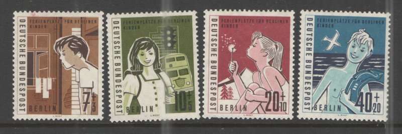 Germany - Deutsches Bundespost Berlin 1960 Sc# 9NB21-9NB24 MLH F - semi postals