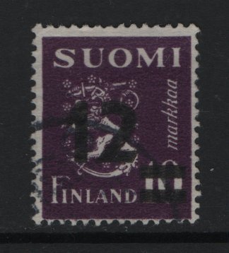 Finland  #275 used 1948  lion surcharged   12 on 10m