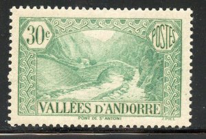 Andorra,  French # 32, Mint Hinge Remain..