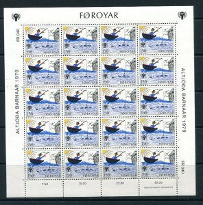 Faroe Islands 1979 Sc 45-7 3 Sheets(Kleinbogen) MNH Children's drawing 8769