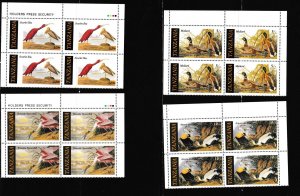 Tanzania # 306-309, Audubon - Birds, Blocks of 4, Mint NH, 1/4 Cat.