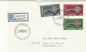 Cyprus 1968 Registered Double Europa Cancels FDC Europa Stamps Cover Ref 27651