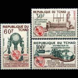 CHAD 1965 - Scott# 112-4 ITU Cent. Set of 3 NH