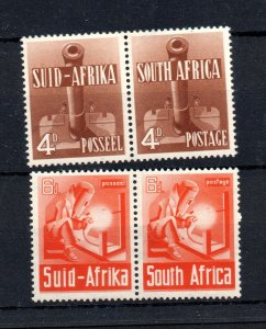 South Africa  1941 4D and 6D LHM Pairs G92-93 WS37087