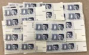  1246   John F.  Kennedy Memorial  25 MNH 5 cent plate blocks  Issued in 1964 