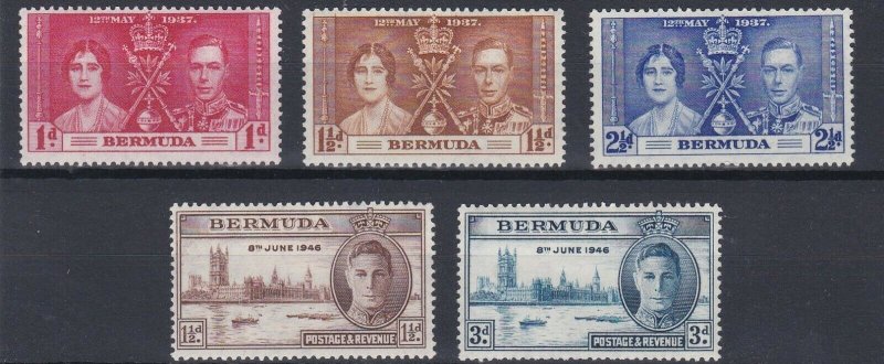 BERMUDA    1937 - 46   CORONATION & VICTORY  SETS  MH  