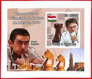 A3315- SAO TOME & PRINCIPE,  IMPERF Souvenir sheet: 2009, Chess, Peter Leko