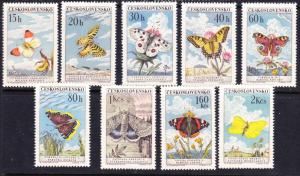 Czechoslovakia #1082-90 MH cpl set butterflies